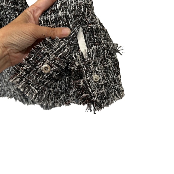 Apparis Misty Tweed shacket Medium black noir shirt jacket eco friendly poly NWT - Picture 9 of 15